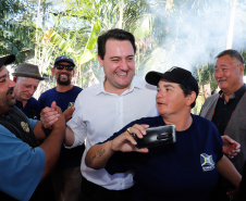 O governador Carlos Massa Ratinho Junior e o prefeito de Guaratuba, Roberto Justus, inauguraram a ponte sobre o Rio Cubatão, em Guaratuba.