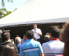 O governador Carlos Massa Ratinho Junior e o prefeito de Guaratuba, Roberto Justus, inauguraram a ponte sobre o Rio Cubatão, em Guaratuba. Foto:Gilson Abreu/AEN