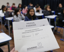Balanço divulgado nessa semana mostra que a Prova Paraná, avaliação diagnóstica ofertada pelo Governo do Estado por meio da Secretaria de Estado da Educação e do Esporte, teve maior número de participantes em sua segunda edição, aplicada antes do recesso escolar. Foto: José Fernando Ogura/AEN