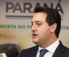 Para o governador Ratinho Junior o estudo da Apex-Brasil reforça o potencial do Paraná para a atração de investimentos privados. Ele ressalta que neste ano o Estado já atraiu R$ 12,5 bilhões em novos empreendimentos produtivos e a meta para o ano é alcançar R$ 20 bilhões. Foto: Rodrigo Felix Leal
