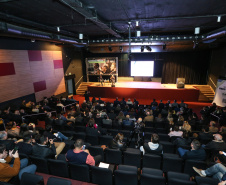 Abertura da primeira audiência pública do Plano Plurianual 2020-2023. O encontro acontece no auditório do Museu Oscar Niemeyer, em Curitiba.  Curitiba, 21/08/2019 -Foto: Geraldo Bubniak/AEN