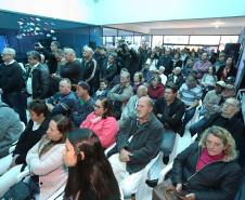 O governador Carlos Massa Ratinho Junior autorizou nesta quinta-feira (22) o início de obras de uma nova unidade do Hospital e Maternidade Dr. Paulo Fortes, em São Mateus do Sul. Presentes na solenidade: prefeito de São Mateus do Sul, Luiz Adyr Gonsalves Pereira; os secretários: da Saúde, Beto Preto; de Infraestrutura e Logística, Sandro Alex; deputados: Alexandre Curi; Hussein Bakri; Emerson Bacil; entre outros.São Mateus do Sul, 22-08-19.Foto: Arnaldo Alves / ANPr.