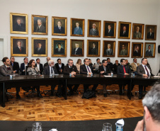O governador Carlos Massa Ratinho Junior libera nesta segunda-feira (26),  em evento no Palácio Iguaçu, suplementação orçamentária para universidades estaduais.  Curitiba, 26/08/2019 -Foto: Geraldo Bubniak/AEN