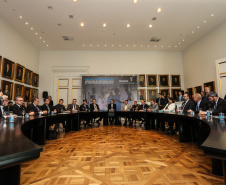 O governador Carlos Massa Ratinho Junior libera nesta segunda-feira (26),  em evento no Palácio Iguaçu, suplementação orçamentária para universidades estaduais.  Curitiba, 26/08/2019 -Foto: Geraldo Bubniak/AEN