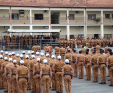 Curitiba, 28 de agosto de 2019.  Policiais Militares promovidos em 10 de agosto são homenageados. Foto: Cabo Rui Marcelo Lorenzentti Salazar. 