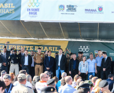 O governador Carlos Massa Ratinho Junior participa  nesta sexta-feira (30)  do projeto Em Frente Brasil - Programa Nacional de Enfrentamento à Criminalidade Violenta, criado pelo Ministério da Justiça e Segurança Pública no Parque São José em São José dos Pinhais.  30/08/2019 -Foto: Geraldo Bubniak/AEN