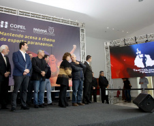 O governador Carlos Massa Ratinho Junior anunciou nesta segunda-feira (02), no Palácio Iguaçu, a nova fase do programa de apoio à formação de atletas olímpicos. Patrocinado pela Copel, o ?Geração Olímpica? é o maior programa de bolsa-atleta do País. Curitiba,02/09/2019 Foto:Jaelson /AEN