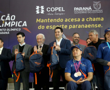 O governador Carlos Massa Ratinho Junior anunciou nesta segunda-feira (02), no Palácio Iguaçu, a nova fase do programa de apoio à formação de atletas olímpicos. Patrocinado pela Copel, o ?Geração Olímpica? é o maior programa de bolsa-atleta do País. Curitiba,02/09/2019 Foto:Jaelson Lucas /AEN
