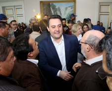 O governador Carlos Massa Ratinho Junior anunciou nesta segunda-feira (02), no Palácio Iguaçu, a nova fase do programa de apoio à formação de atletas olímpicos. Patrocinado pela Copel, o ?Geração Olímpica? é o maior programa de bolsa-atleta do País. Curitiba,02/09/2019 Foto:Jaelson Lucas / ANE