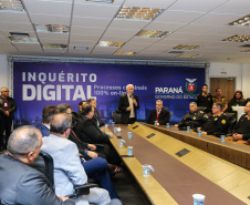 O  vice governador Darci Piana participa nesta segunda-feira (02) da apresentação da consolidação do Inquérito Digital Paraná. Com este sistema, que já foi implantado, todas as etapas dos inquéritos policiais passam a ser digitais, garantindo mais agilidade e economia.   02/09/2019 -Foto: Geraldo Bubniak/AEN