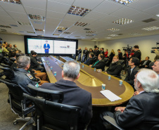 O  vice governador Darci Piana participa nesta segunda-feira (02) da apresentação da consolidação do Inquérito Digital Paraná. Com este sistema, que já foi implantado, todas as etapas dos inquéritos policiais passam a ser digitais, garantindo mais agilidade e economia.   02/09/2019 -Foto: Geraldo Bubniak/AEN
