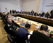 O governador Carlos Massa Ratinho Junior reunido com seu secretariado.Curitiba, 03-09-19.Foto: Arnaldo Alves / ANPr.
