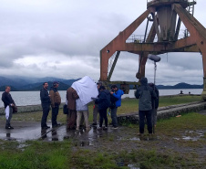 O Porto Barão do Teffé, em Antonina, no Litoral do Paraná, é cenário de uma das cenas do longa-metragem brasileiro Paixões Recorrentes no Atlântico Sul, da diretora Ana Carolina Teixeira Soares. O filme todo está sendo gravado no Litoral, nesta semana. Foto:Divulgação/Portos do Paraná