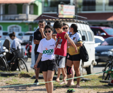 Jogos Aventura e Natureza. Slackline 10/08/2019 -  Foto: Geraldo Bubniak/ANPr