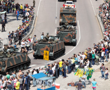 Aproximadamente 20 mil pessoas acompanharam neste sábado (7), em Curitiba, o desfile cívico-militar que comemora os 197 anos da Proclamação da Independência, segundo estimativas da Polícia Militar do Paraná. O governador Carlos Massa Ratinho Junior assistiu a solenidade de 7 de Setembro na Avenida Cândido de Abreu, acompanhado de sua família, do comandante da 5ª Divisão do Exército, general de divisão José Russo Assumpção Delgado, do vice-governador Darci Piana e de diversas autoridades.