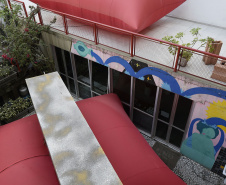 Instalação do artista plástico Geraldo Zamproni no Museu Casa Alfredo Andersen(MCAA).Curitiba, 09 de setembro de 2019.Foto: Kraw Penas/SECC