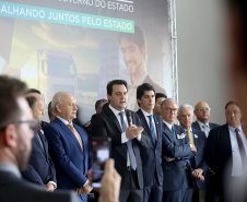 O Governo do Paraná apresentou nesta segunda-feira (23), em evento com o governador Carlos Massa Ratinho Junior, no Palácio Iguaçu, a carteira de projetos de parcerias público-privadas (PPP). Serão apresentados projetos previstos, com estimativas de prazos, investimentos e um quadro com a evolução do planejamento de cada um. Curitiba,23/09/2019 Foto:Jaelson Lucas / AEN