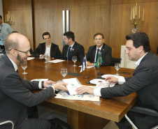 Governador Carlos Massa Ratinho Junior recebe o embaixador da Finlândia, Jouko Leinonen. Curitiba,01/10/2019 Foto:Jaelson Lucas / AEN