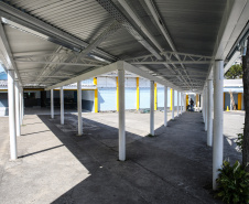 Obras de melhoria no Colégio Estadual Júlia Wanderley no Batel em Curitiba. 30/09/2019  -  Foto: Geraldo Bubniak/AEN