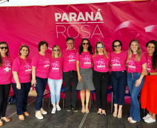 Começou nesta quarta-feira (2) em Coronel Domingo Soares e Cândido de Abreu o Paraná Rosa, campanha que vai passar por 43 municípios do Estado levando ações de prevenção e promoção do cuidado integral à saúde das mulheres. Foto: Divulgação/SESA