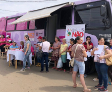 Começou nesta quarta-feira (2) em Coronel Domingo Soares e Cândido de Abreu o Paraná Rosa, campanha que vai passar por 43 municípios do Estado levando ações de prevenção e promoção do cuidado integral à saúde das mulheres. Foto: Divulgação/SESA