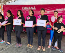 Começou nesta quarta-feira (2) em Coronel Domingo Soares e Cândido de Abreu o Paraná Rosa, campanha que vai passar por 43 municípios do Estado levando ações de prevenção e promoção do cuidado integral à saúde das mulheres. Foto: Divulgação/SESA