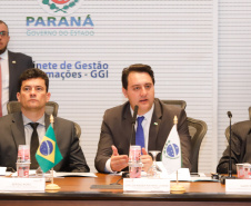 O governador Carlos Massa Ratinho Junior abriu nesta sexta-feira (04) a reunião do Conselho Nacional dos Secretários de Estado da Justiça, da Cidadania, Direitos Humanos e Administração Penitenciária (Consej), realizada no Palácio Iguaçu, em Curitiba. 