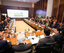 O governador Carlos Massa Ratinho Junior abriu nesta sexta-feira (04) a reunião do Conselho Nacional dos Secretários de Estado da Justiça, da Cidadania, Direitos Humanos e Administração Penitenciária (Consej), realizada no Palácio Iguaçu, em Curitiba. 