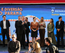 O governador Carlos Massa Ratinho Junior lança nesta quarta-feira (09) o projeto Cinema na Praça, que beneficiará cidades com até dez mil habitantes que não têm cinemas de rua ou em centros comerciais, no Palácio Iguaçu, em Curitiba.  09/10/2019 - Foto: Geraldo Bubniak/AEN