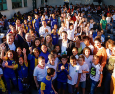 O governador Carlos Massa Ratinho Junior lança nesta quarta-feira (09) o projeto Cinema na Praça, que beneficiará cidades com até dez mil habitantes que não têm cinemas de rua ou em centros comerciais, no Palácio Iguaçu, em Curitiba.  09/10/2019 