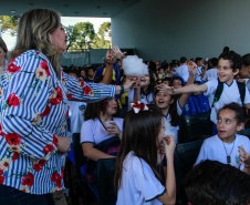O governador Carlos Massa Ratinho Junior lança nesta quarta-feira (09) o projeto Cinema na Praça, que beneficiará cidades com até dez mil habitantes que não têm cinemas de rua ou em centros comerciais, no Palácio Iguaçu, em Curitiba. 09/10/2019
