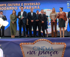 O governador Carlos Massa Ratinho Junior lança nesta quarta-feira (09) o projeto Cinema na Praça, que beneficiará cidades com até dez mil habitantes que não têm cinemas de rua ou em centros comerciais, no Palácio Iguaçu, em Curitiba. 09/10/2019
