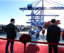 O governador Carlos Massa Ratinho Júnior inaugura nesta quinta-feira (10) , o viaduto da BR-277 e as obras de ampliação do Terminal de Contêineres de Paranaguá (TCP).Paranaguá, 09/10/2019 -  Foto: Geraldo Bubniak/AEN