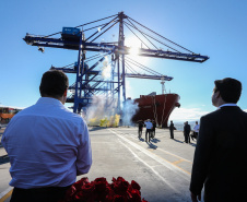 O governador Carlos Massa Ratinho Júnior inaugura nesta quinta-feira (10) , o viaduto da BR-277 e as obras de ampliação do Terminal de Contêineres de Paranaguá (TCP).Paranaguá, 09/10/2019 -  Foto: Geraldo Bubniak/AEN