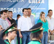 O governador Carlos Massa Ratinho Junior entrega nesta sexta-feira (11)  moradias populares em  Prado Ferreira.  As moradias fazem parte de um projeto integrado do Governo do Estado com o Governo Federal e o município. Foto: Gilson Abreu/AEN