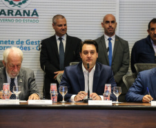 O governador Carlos Massa Ratinho Junior participa nesta terça-feira (15) da reunião com a equipe de governo.  15/10/2019 - Foto: Geraldo Bubniak/AEN