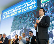 O Paraná deixará de vacinar os rebanhos de bovinos e bubalinos contra a febre aftosa a partir de 31 de outubro. A suspensão da vacinação foi autorizada por instrução normativa assinada nesta terça-feira (15) pela ministra da Agricultura, Pecuária e Abastecimento, Tereza Cristina, e o governador Carlos Massa Ratinho Junior, no Palácio Iguaçu.