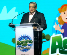 O governador Carlos Massa Ratinho Junior particiou nesta segunda-feira (21) do evento de premiação do Concurso Agrinho 2019. Promovido pela Federação da Agricultura do Paraná (Faep), com a parceria do Governo do Estado, o programa envolve, todo ano, aproximadamente 800 mil alunos e mais de 50 mil professores. Pinhais,21/10/2019 Foto:Jaelson Lucas / AEN