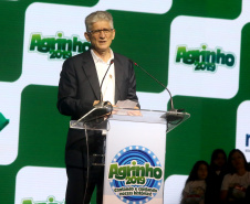 O governador Carlos Massa Ratinho Junior particiou nesta segunda-feira (21) do evento de premiação do Concurso Agrinho 2019. Promovido pela Federação da Agricultura do Paraná (Faep), com a parceria do Governo do Estado, o programa envolve, todo ano, aproximadamente 800 mil alunos e mais de 50 mil professores. Pinhais,21/10/2019 Foto:Jaelson Lucas / AEN