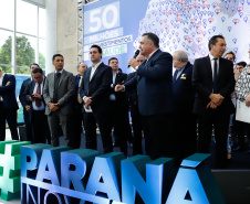 O governador Carlos Massa Ratinho Junior anuncia nesta segunda-feira (21) a liberação de R$ 50 milhões para ações da área da saúde. Curitiba, 21/10/2019 