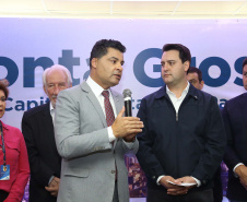 O governador Carlos Massa Ratinho Junior, acompanhado do prefeito Marcelo Rangel, do vice-governador Darci Piana e de diversas autoridades, assinou o decreto que transfere temporariamente a sede do governo estadual para o município. A iniciativa coincide com a Feira Paraná, que acontece de 18 a 27 de outubro. Foto:Jaelson Lucas / AEN