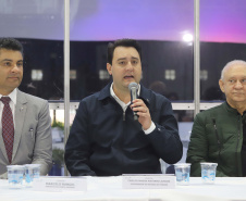O governador concede coletiva à imprensa.Ponta Grossa, 23-10-19.Foto: Arnaldo Alves / AEN.