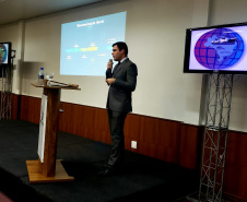 A Portos do Paraná enviou nesta quarta-feira (23) 43 funcionários para participar do 3° Seminário de Cabotagem e Intermodalidade - Logística e Infraestrutura, organizado pelo Instituto de Diplomacia Empresarial e Marketing de Cidades (Idem). São 250 pessoas no evento que acontece durante todo o dia em Paranaguá. Foto: Pierpaolo Nota/ Portos do Paraná 
