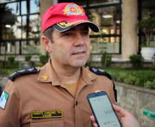 O Batalhão de Polícia Rodoviária (BPRv) promoveu nessa quinta-feira (24), em Curitiba, o IV Seminário do BPRv. Os 56 comandantes dos postos rodoviários de todo o Estado participaram das atividades no auditório do Departamento de Estradas e Rodagens (DER). As palestras tiveram temas diferenciados para abordar as ações desenvolvidas pelos policiais nas rodovias.Na foto, Ten Cel QOPM Olavo Vianei Francischett Nunes, Comandante do BPRv.