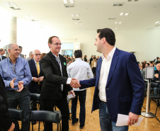 O governador Carlos Massa Ratinho Junior e a presidente do IBGE (Instituto Brasileiro de Geografia e Estatística), Susana Cordeiro Guerra, divulgam nesta sexta-feira (25), no Palácio Iguaçu, os números do Censo Agropecuário 2017.  Curitiba, 25/10/2019 - Foto: Geraldo Bubniak/AEN