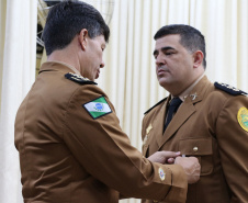 A entrega de medalhas de Mérito Rodoviário e homenagens aos policiais militares marcaram o evento de comemoração pelos 55 anos de criação do Batalhão de Polícia Rodoviária (BPRv) nesta sexta-feira (25), no auditório do Departamento de Estradas e Rodagem, em Curitiba.