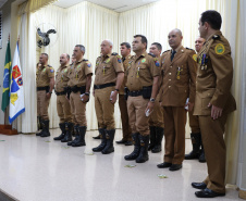 A entrega de medalhas de Mérito Rodoviário e homenagens aos policiais militares marcaram o evento de comemoração pelos 55 anos de criação do Batalhão de Polícia Rodoviária (BPRv) nesta sexta-feira (25), no auditório do Departamento de Estradas e Rodagem, em Curitiba.