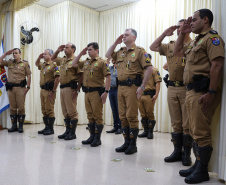 A entrega de medalhas de Mérito Rodoviário e homenagens aos policiais militares marcaram o evento de comemoração pelos 55 anos de criação do Batalhão de Polícia Rodoviária (BPRv) nesta sexta-feira (25), no auditório do Departamento de Estradas e Rodagem, em Curitiba.