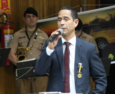 Curitiba, 25 de Outubro de 2019.  55º Aniversario do BPRV. Foto: discurso Secretario de Segurança do Estado do Parana Cel Marinho.