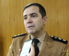 Curitiba, 25 de Outubro de 2019.  55º Aniversario do BPRV. Foto: entrevista Ten Cel Vianei Comandante do BPRV.